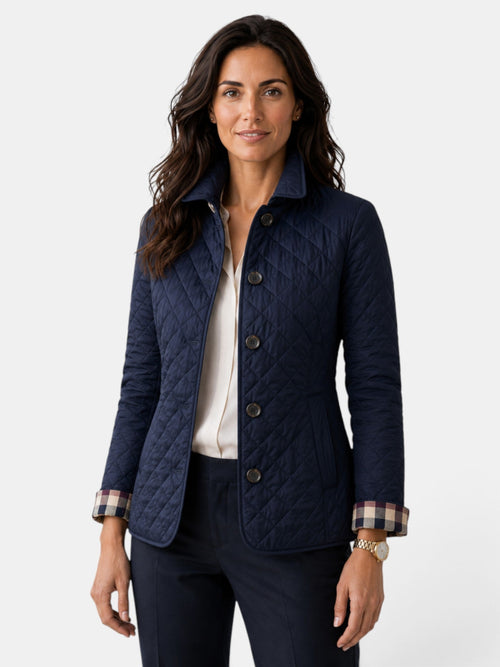 Chaqueta acolchada mujer con cuello camisero y botones 5