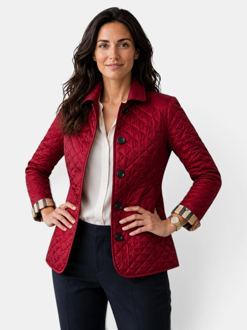Chaqueta acolchada mujer con cuello camisero y botones 6