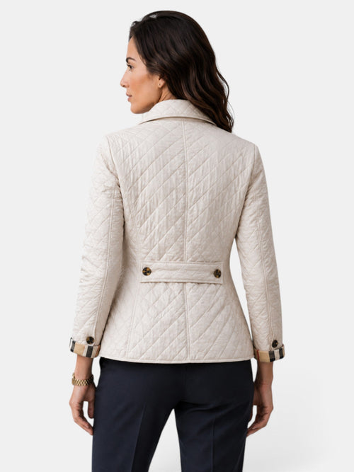 Chaqueta acolchada mujer con cuello camisero y botones 9