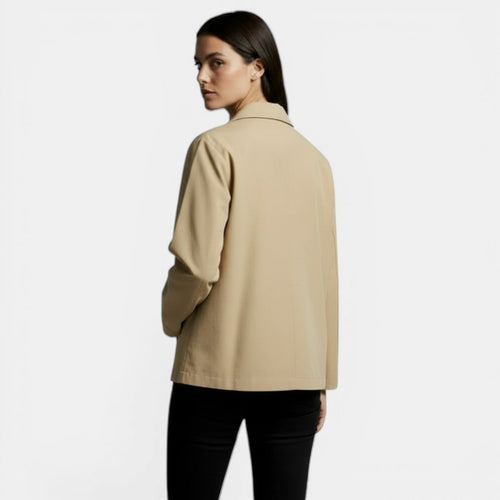 Chaqueta corta para mujer de entretiempo con solapa y botones 3