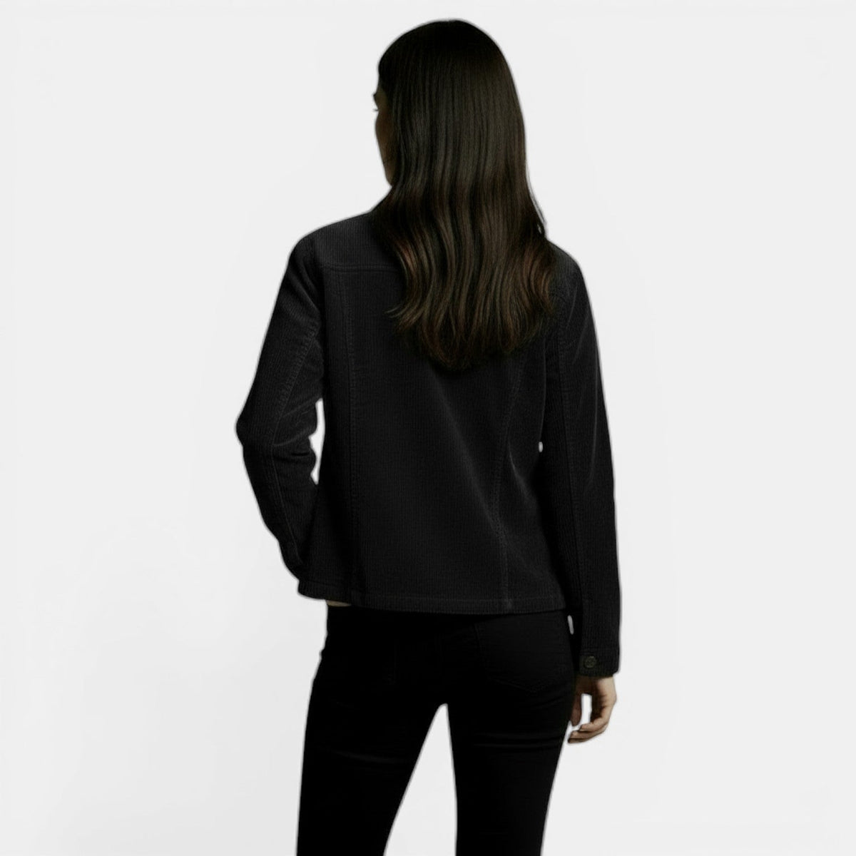 Chaqueta de pana corta para mujer con cuello camisero 9