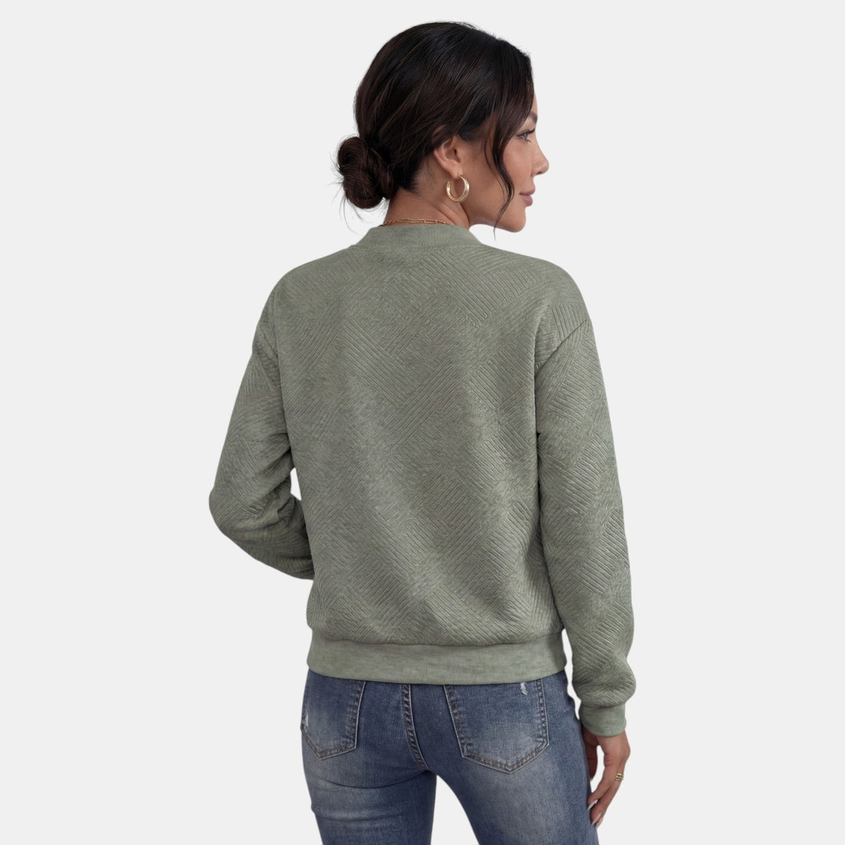 Chaqueta para mujer con cremallera tipo bomber con bolsillos 12