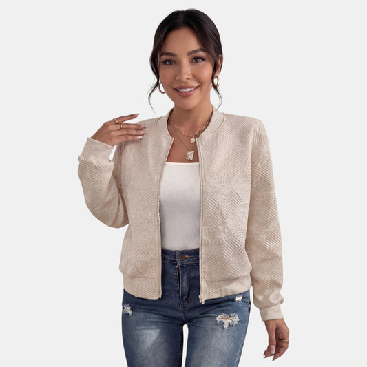 Chaqueta para mujer con cremallera tipo bomber con bolsillos 2
