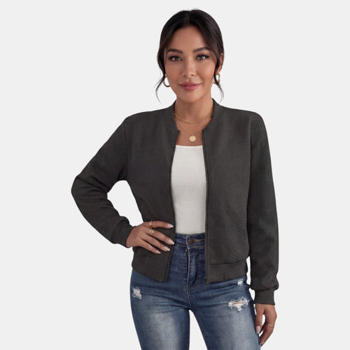Chaqueta para mujer con cremallera tipo bomber con bolsillos 3