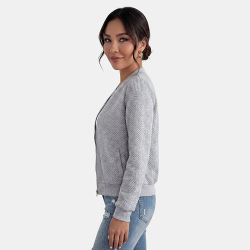 Chaqueta para mujer con cremallera tipo bomber con bolsillos 5