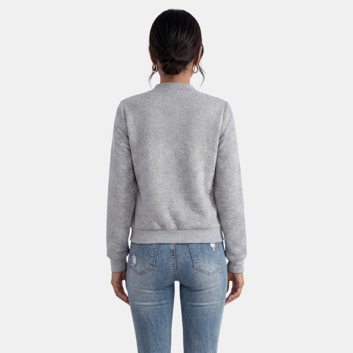 Chaqueta para mujer con cremallera tipo bomber con bolsillos 6
