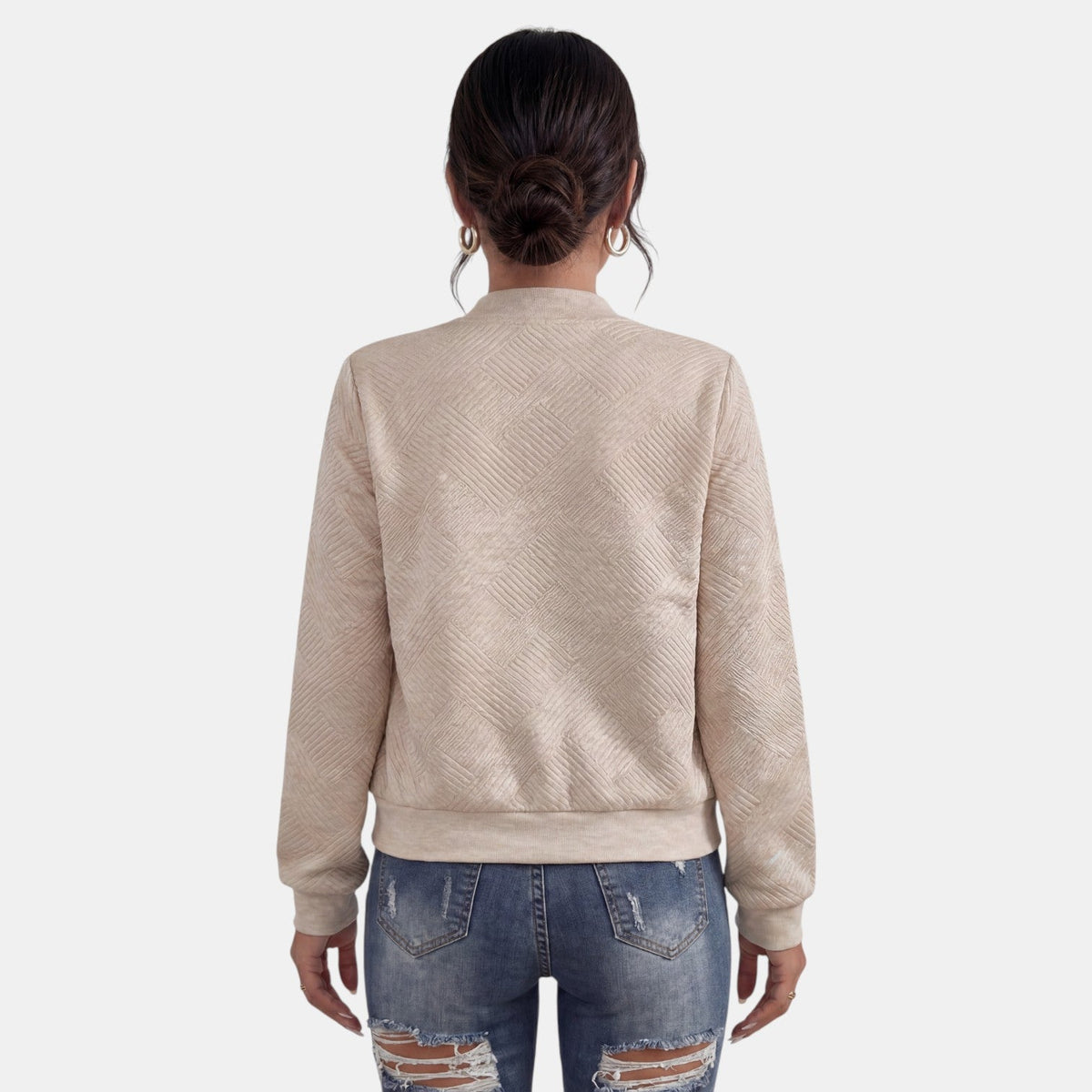 Chaqueta para mujer con cremallera tipo bomber con bolsillos 8