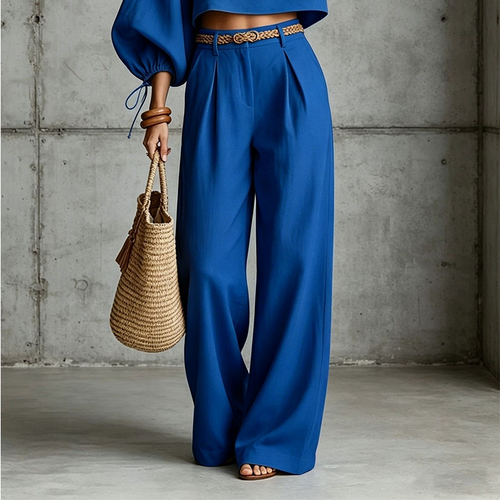 Conjunto con top corto y pantalón de pernera ancha 12