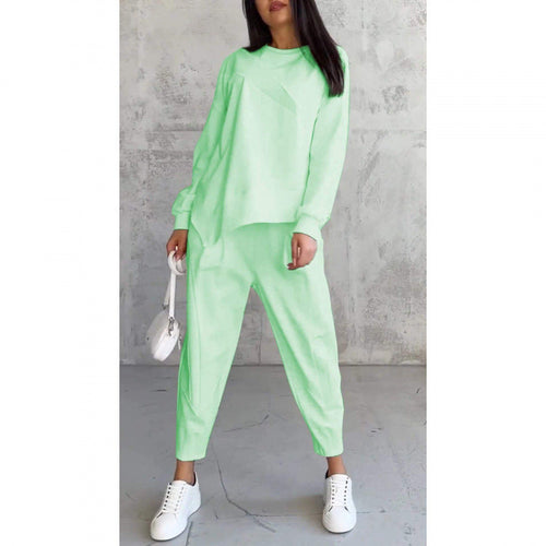 Conjunto de sudadera asimétrica y pantalón cómodo 7