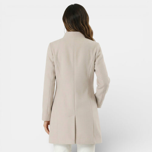 Gabardina larga para mujer con cuello mao y botones 3