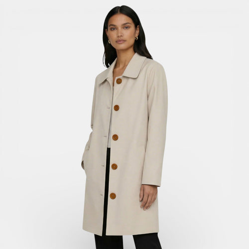 Gabardina Mujer Larga con Botones y Bolsillos 5