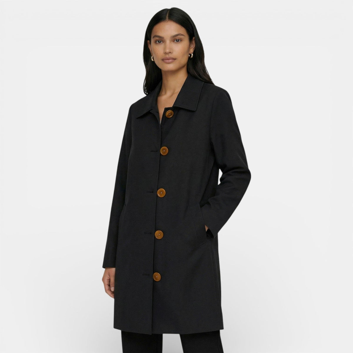 Gabardina Mujer Larga con Botones y Bolsillos 8