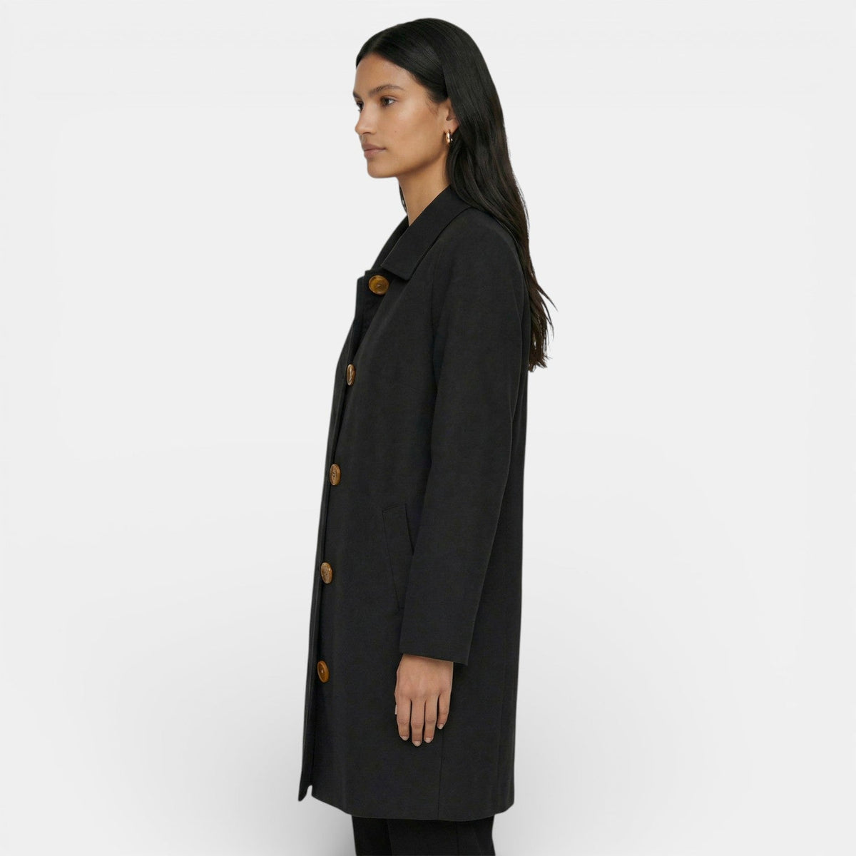 Gabardina Mujer Larga con Botones y Bolsillos 9