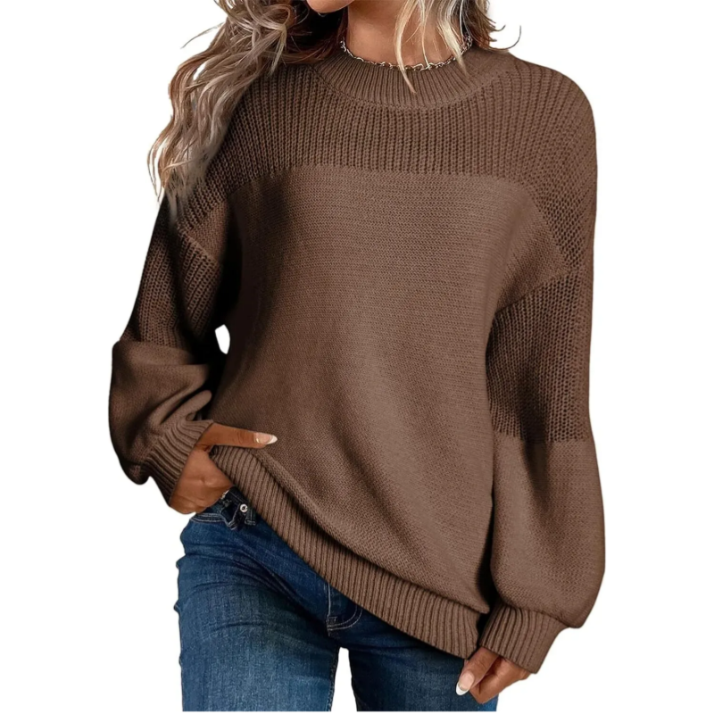 Jersey de punto relajado de mujer con mangas abullonadas 6