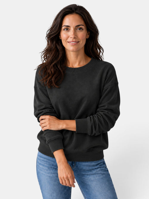 Sudadera mujer de cuello redondo y manga larga 11