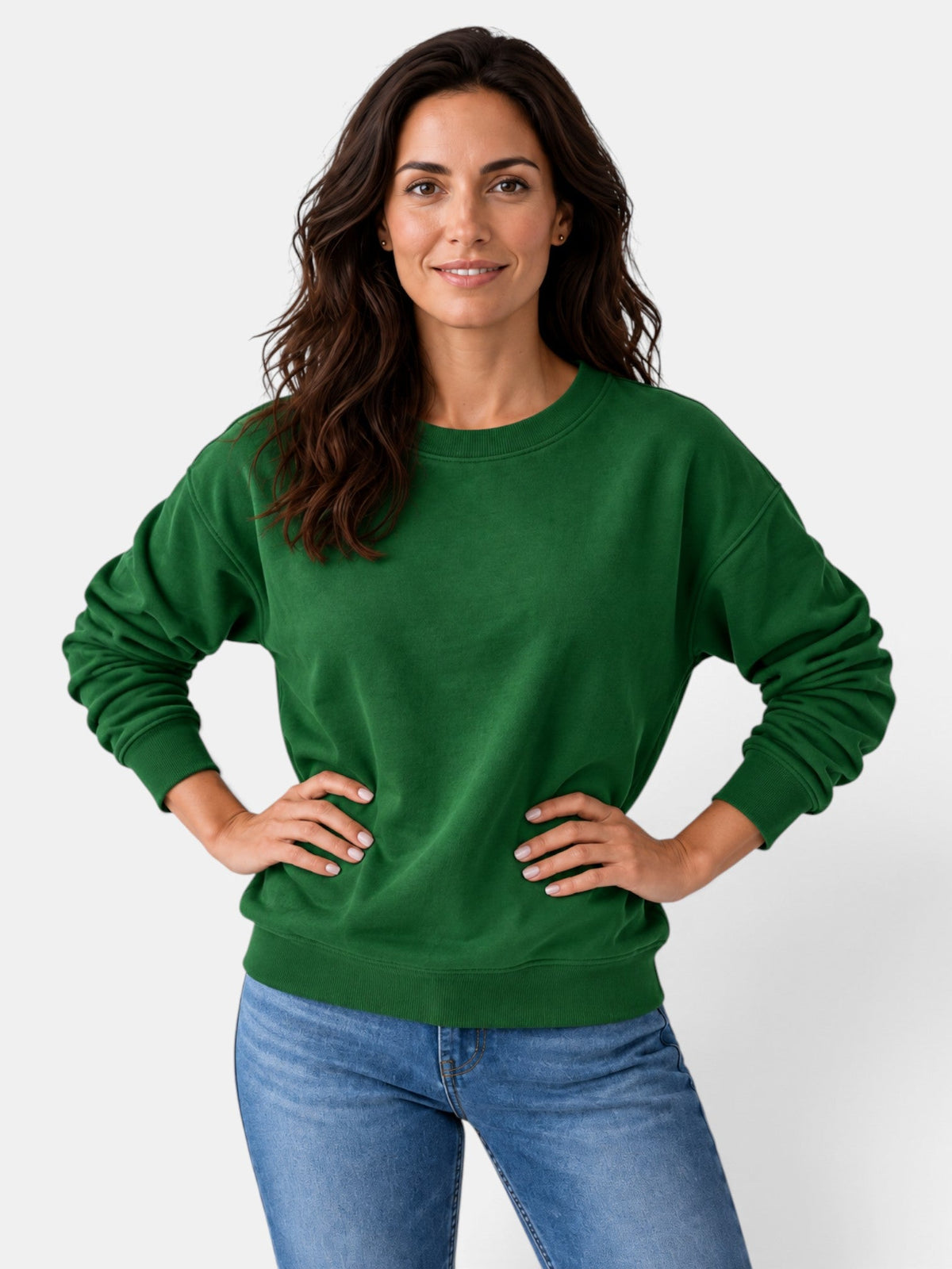 Sudadera mujer de cuello redondo y manga larga 12