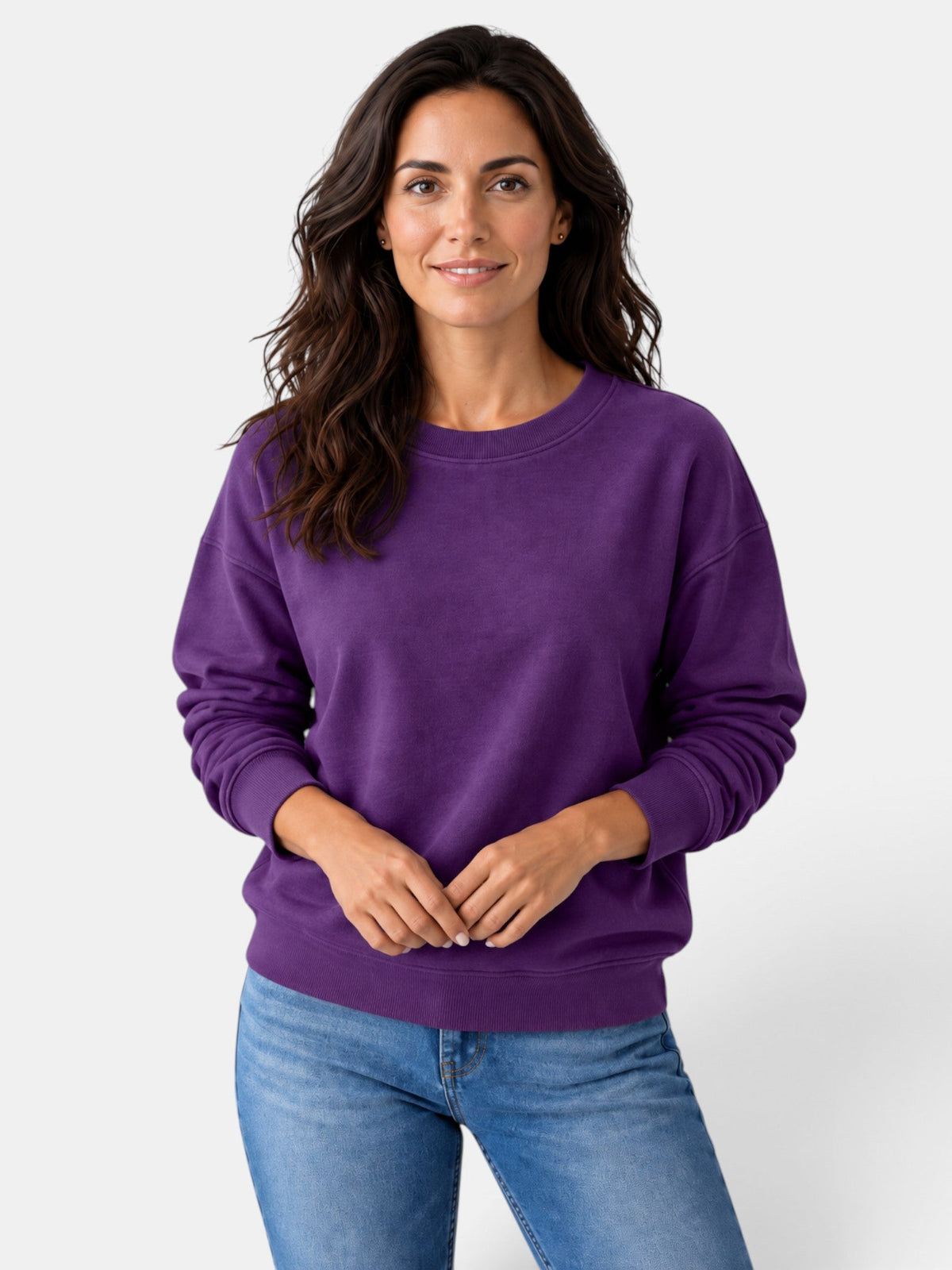 Sudadera mujer de cuello redondo y manga larga 13