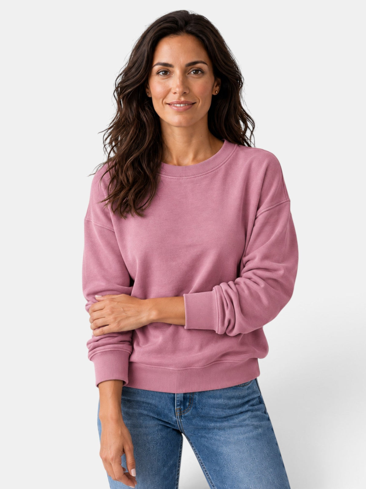 Sudadera mujer de cuello redondo y manga larga 3