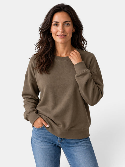Sudadera mujer de cuello redondo y manga larga 4