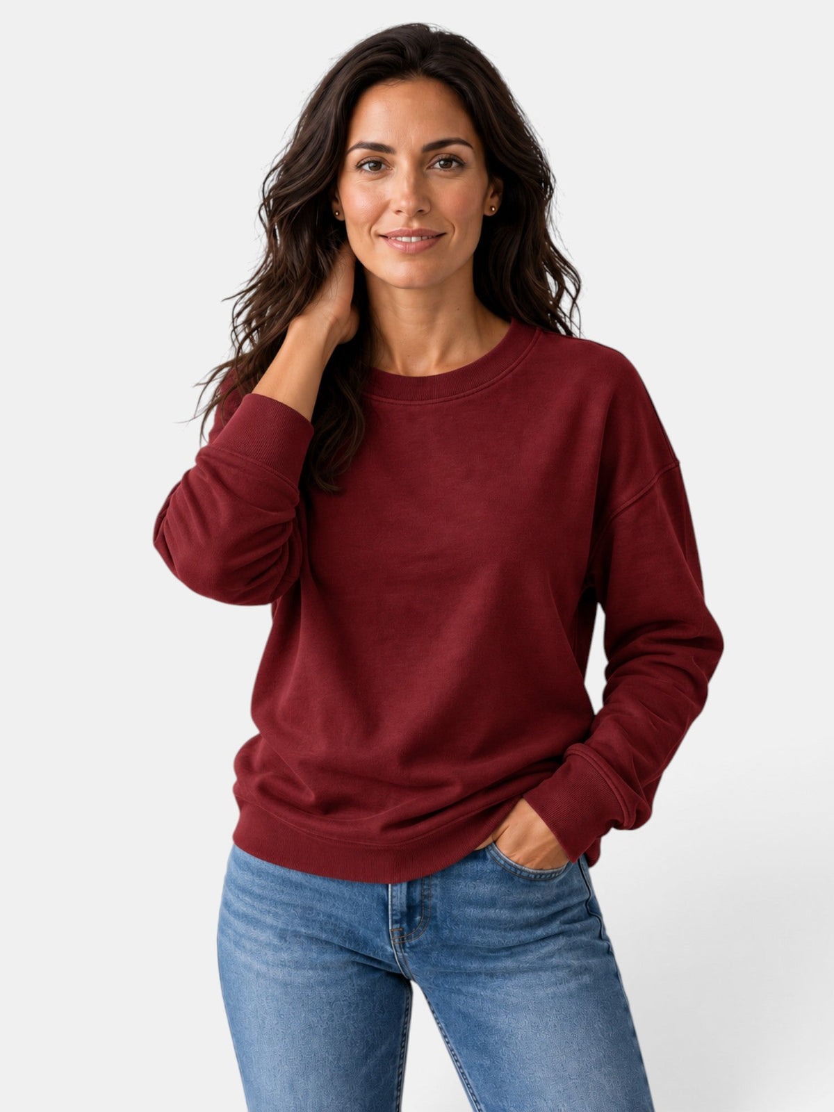 Sudadera mujer de cuello redondo y manga larga 5