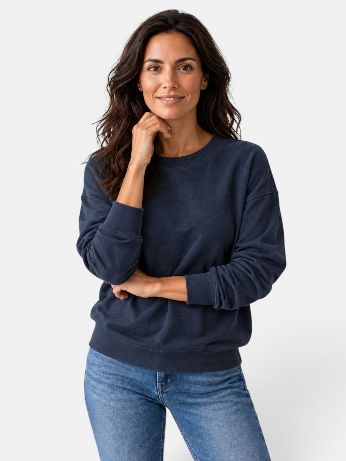 Sudadera mujer de cuello redondo y manga larga 6